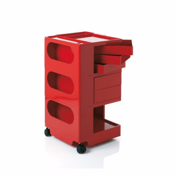 Kultowy Kontenerek BOBY TROLLEY Storage Unit B35 by Joe Colombo - Red