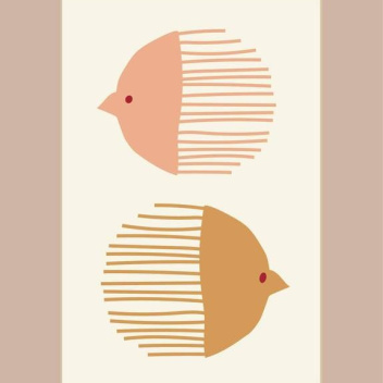 Poster 50x70 BIRD AND FISH By ViSSEVASSE