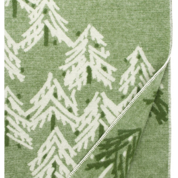 Koc wełniany KUUSI Wool Blanket 130x200 Zielono-Biały