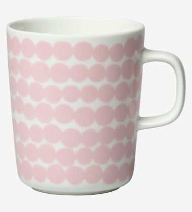 Kubek z porcelany z uchem 250 ml SIIRTOLAPUUTARHA Mug White-Pink