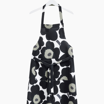 Fartuszek kuchenny 84x85 PIENI UNIKKO Apron Black-Olive-White