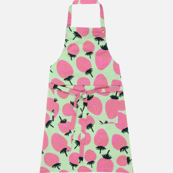 Fartuszek kuchenny 84x85 PIENI MANSIKKA Apron Green-Light Green-Pink