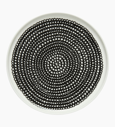 Talerz z porcelany 20 cm SIIRTOLAPUUTARHA Plate Black-White