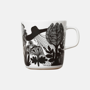 Kubek z porcelany z uchem 400 ml SIIRTOLAPUUTARHA Mug Black-White-Pink