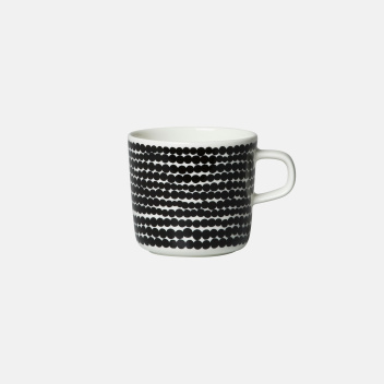 Kubek z porcelany z uchem 200 ml SIIRTOLAPUUTARHA Coffee Cup Black-White