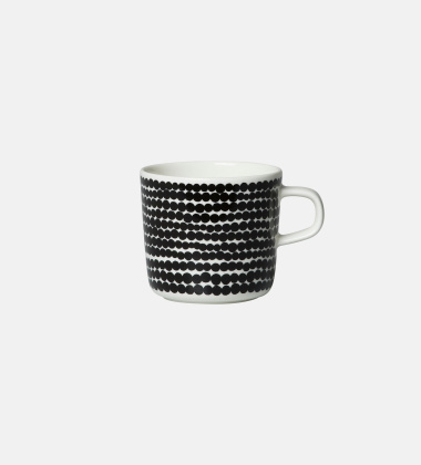 Kubek z porcelany z uchem 200 ml SIIRTOLAPUUTARHA Coffee Cup Black-White