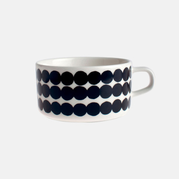 Filiżanka z porcelany z uchem 250 ml SIIRTOLAPUUTARHA Tea Cup Black-White