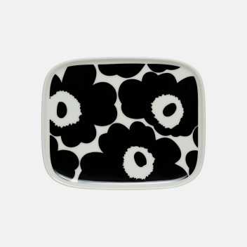 Talerzyk z porcelany 15x12 cm OIVA UNIKKO Plate Black-White