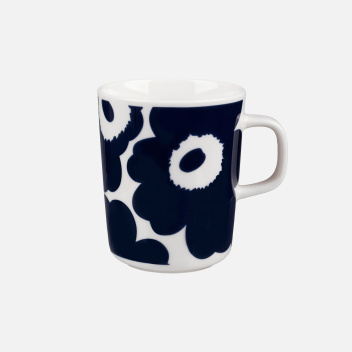 Kubek z porcelany z uchem 250 ml UNIKKO Mug Dark Blue-White