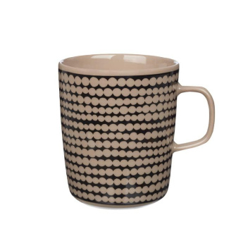 Kubek z porcelany z uchem 250 ml SIIRTOLAPUUTARHA  Mug Terra-Black