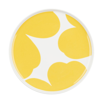 Talerz z porcelany 20 cm ISO UNIKKO Side Plate White-Spring Yellow