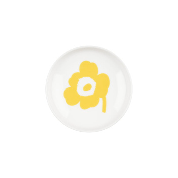 Talerzyk-Miseczka z porcelany 8,5 cm ISO UNIKKO Mini Plate White-Spring Yellow