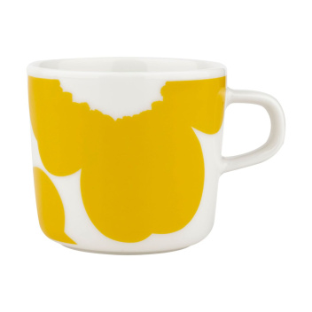 Filiżanka z porcelany z uchem 200 ml ISO UNIKKO Coffee Cup White-Spring Yellow