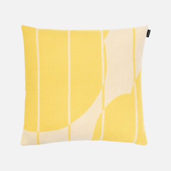 Poszewka wełniana 50x50 VESI UNIKKO Cushion Cover Ecru-Spring Yellow