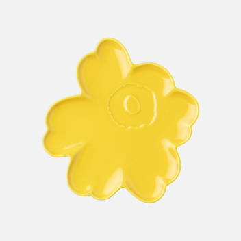 Talerz z porcelany 20 cm UNIKKO Flower Shaped Plate Spring Yellow