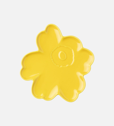 Talerz z porcelany 20 cm UNIKKO Flower Shaped Plate Spring Yellow