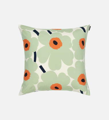 Poszewka na poduszkę 50x50 UNIKKO Cushion Cover Cotton-Sage-Warm Orange