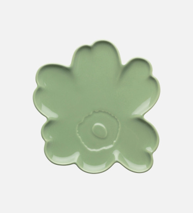 Talerz z porcelany 20 cm UNIKKO Flower Shaped Plate Sage