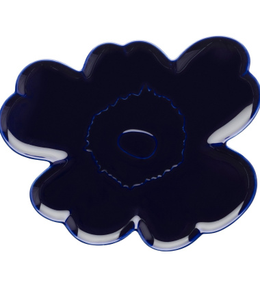 Półmisek z porcelany do serwowania 32 cm UNIKKO Flower Shaped Serving Plate Cobalt