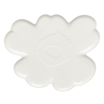 Półmisek z porcelany do serwowania 32 cm UNIKKO Flower Shaped Serving Plate White