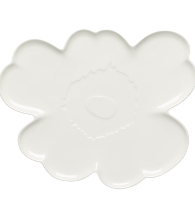 Półmisek z porcelany do serwowania 32 cm UNIKKO Flower Shaped Serving Plate White