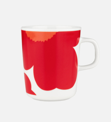 Kubek z porcelany z uchem 250 ml ISO UNIKKO 60th Anniversary Mug Red-White