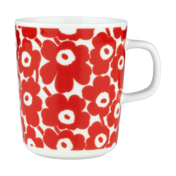 Kubek z porcelany z uchem 250 ml PIKKUINEN UNIKKO 60th Anniversary Mug Red-White