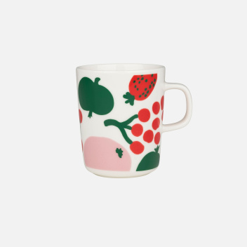 Kubek z porcelany z uchem 250 ml TORI Mug Off White-Fuchsia-Dark Purple