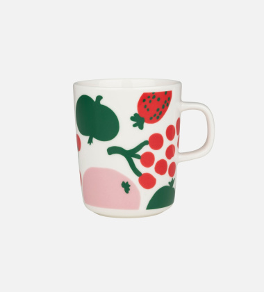 Kubek z porcelany z uchem 250 ml TORI Mug Off White-Fuchsia-Dark Purple