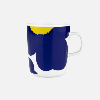 Kubek z porcelany 250 ml ISO UNIKKO Oiva Mug White-Dark Blue-Yellow