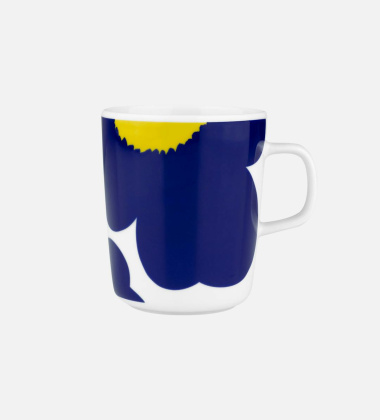 Kubek z porcelany 250 ml ISO UNIKKO Oiva Mug White-Dark Blue-Yellow