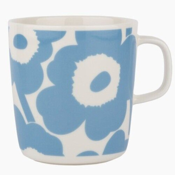 Kubek z porcelany 400 ml UNIKKO Oiva Mug White-Sky Blue