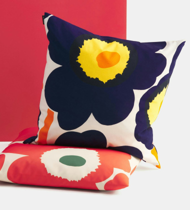 Poszewka na poduszkę 50x50 UNIKKO 60 Anniversary Cushion Cover Cotton-Dark Blue-Yellow-Orange