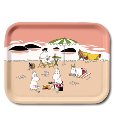 Taca z brzozowej sklejki z muminkami 27x20 Moomin Tray  Summer 2021