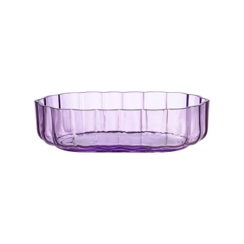 Dekoracyjna szklana miska 12,5x20,1x5 PLAY Glass Bowl Light Lilac