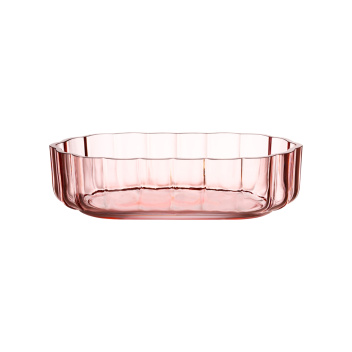 Dekoracyjna szklana miska 12,5x20,1x5 PLAY Glass Bowl Salmon Pink