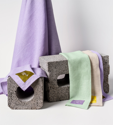 Ścierka kuchenna lniana 65x47 PLAY Tea Towel Lilac-Olive