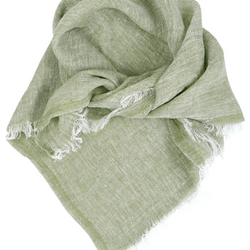 Lniany szal-chusta 70x70 HALI Scarf Oliwkowy