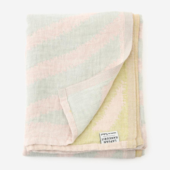 Ręcznik kąpielowy lniany 95x180 METSALAMPI Bath Towel - Rose-Grey-Lime