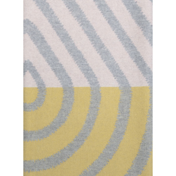 Koc wełniany 130x200 METSALAMPI Wool Blanket - Yellow-Grey-Ochre