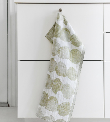 Ręcznik lniany SADE 48x70 White-Olive