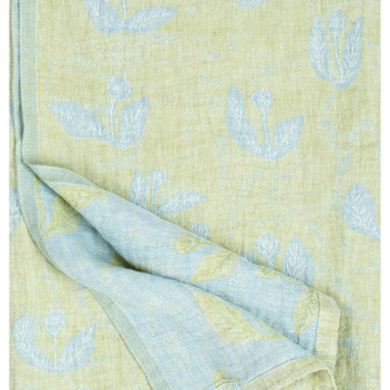 Obrus lub Narzuta 145x180 KESAKUKKA Tablecloth Lime-Light Blue