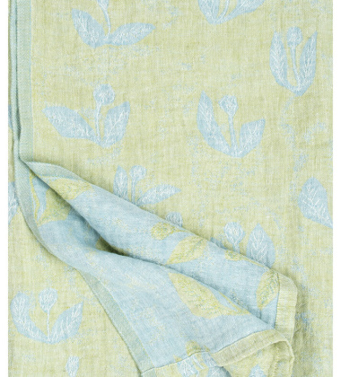 Obrus lub Narzuta 145x260 KESAKUKKA Tablecloth Lime-Light Blue