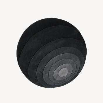 Dywan wełniany okrągły 120 cm LUNA RUG Verner Panton - Dark Grey