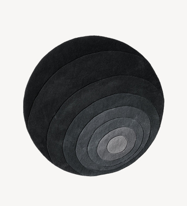 Dywan wełniany okrągły 120 cm LUNA RUG Verner Panton - Dark Grey