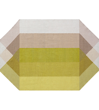 Kilim z recyclingu 170x220 DIAMOND Outdoor Kilim Pink-Yellow