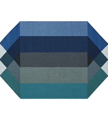 Kilim z recyclingu 170x220 DIAMOND Outdoor Kilim Blue-Green