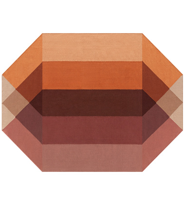 Kilim z recyclingu 170x220 DIAMOND Outdoor Kilim Orange-Wine