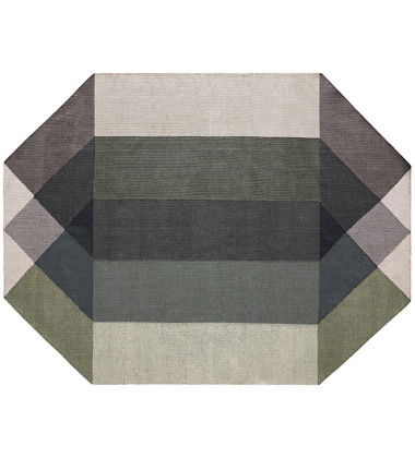 Kilim z recyclingu 170x220 DIAMOND Outdoor Kilim Green-Gray