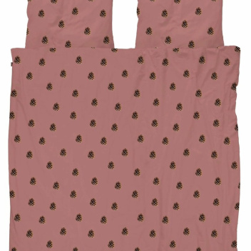 Pościel bawełniana w szyszki 200x200 PINECONES Duvet Cover Dusty Pink